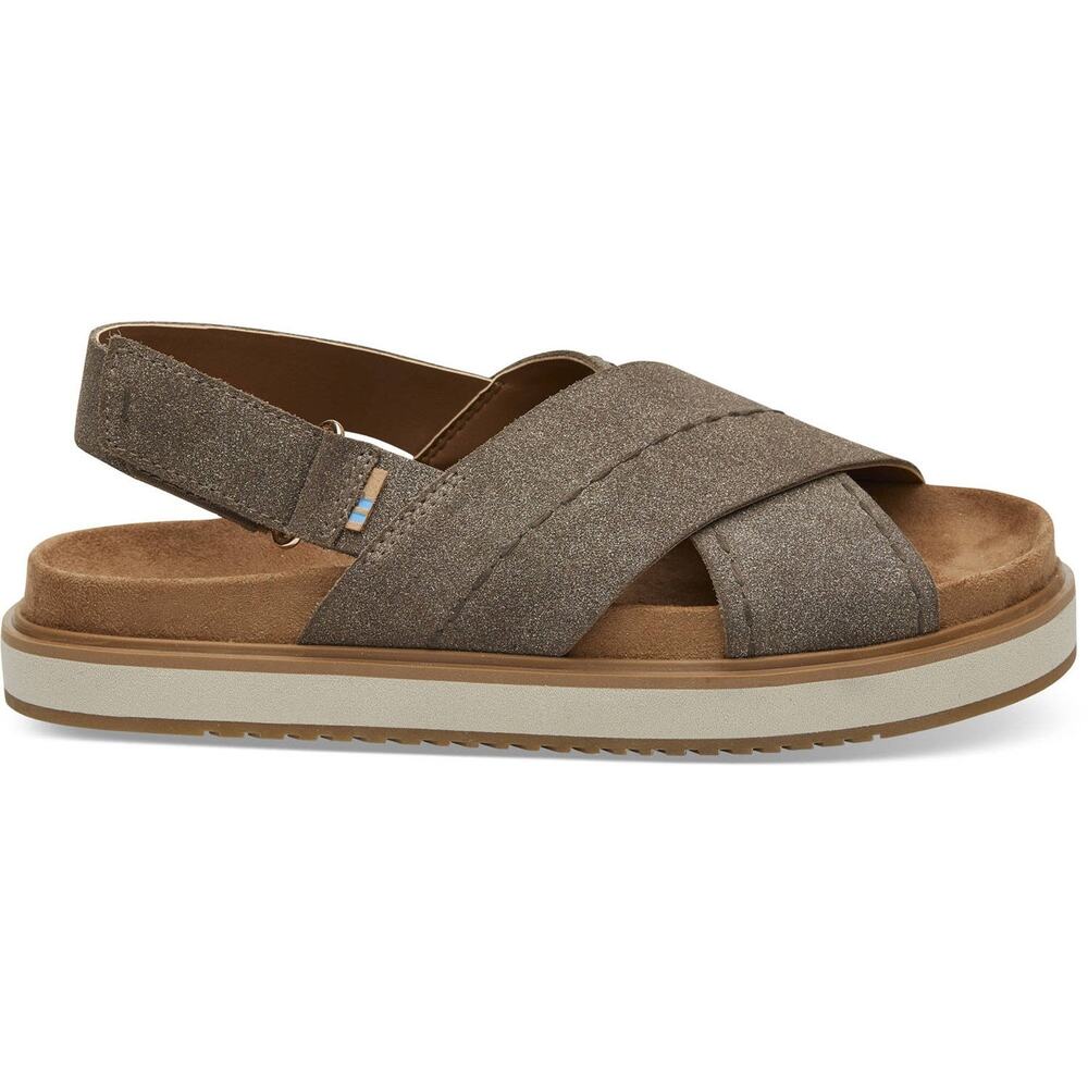 Toms Taupe Crisscross Slingback Sandal